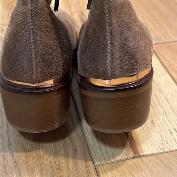 Naughty Monkey Brown Heeled Stride Suede Boots Size 7.5 - Picture 8 of 16